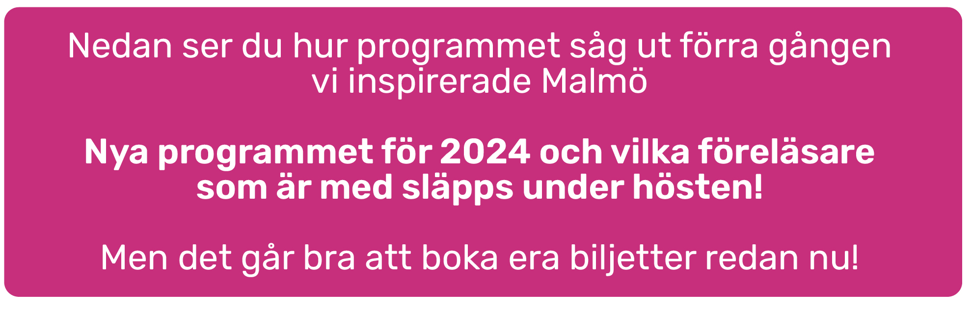 Stora Inspirationsdagen i malmö teaser 2024