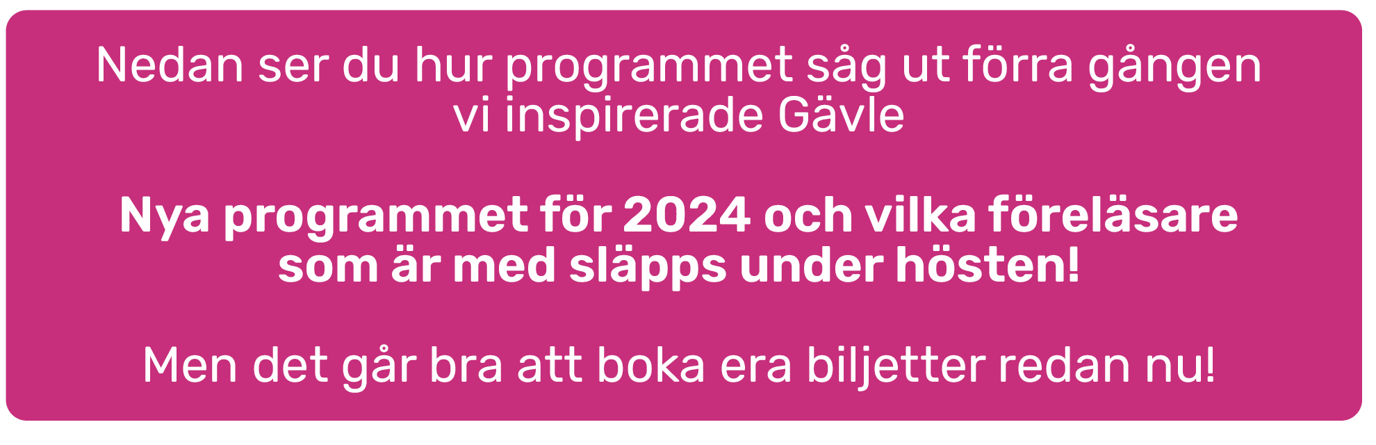 Stora Inspirationsdagen i Gävle teaser 2024