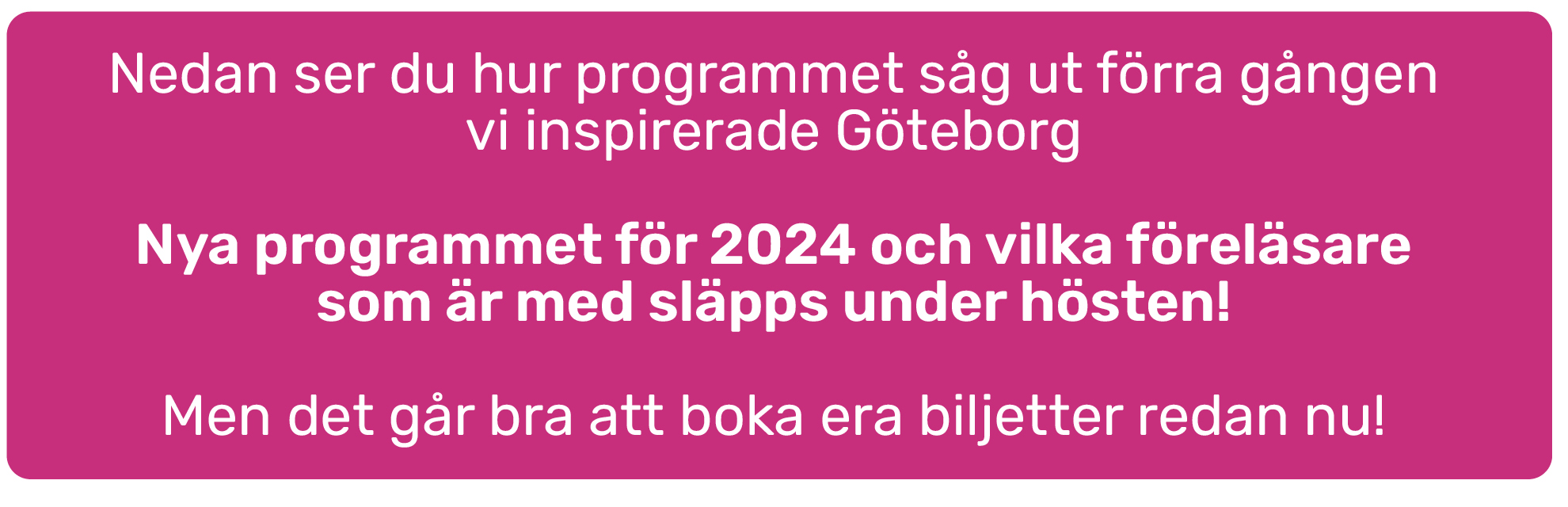 Stora Inspirationsdagen i Göteborg Lisebergsteatern teaser 2024