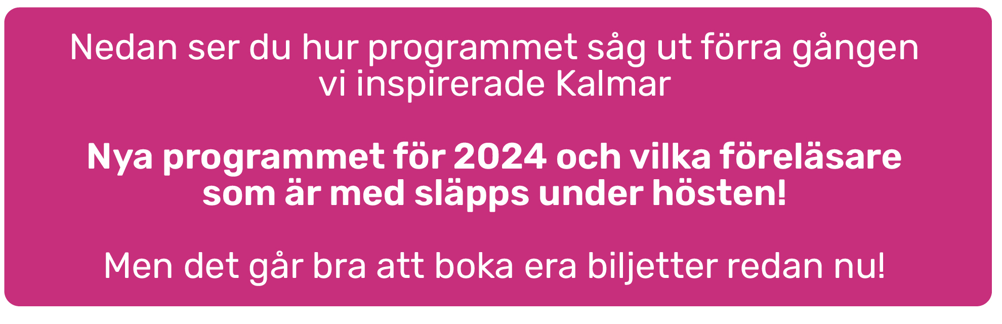 Stora Inspirationsdagen i Kalmar teaser 2024