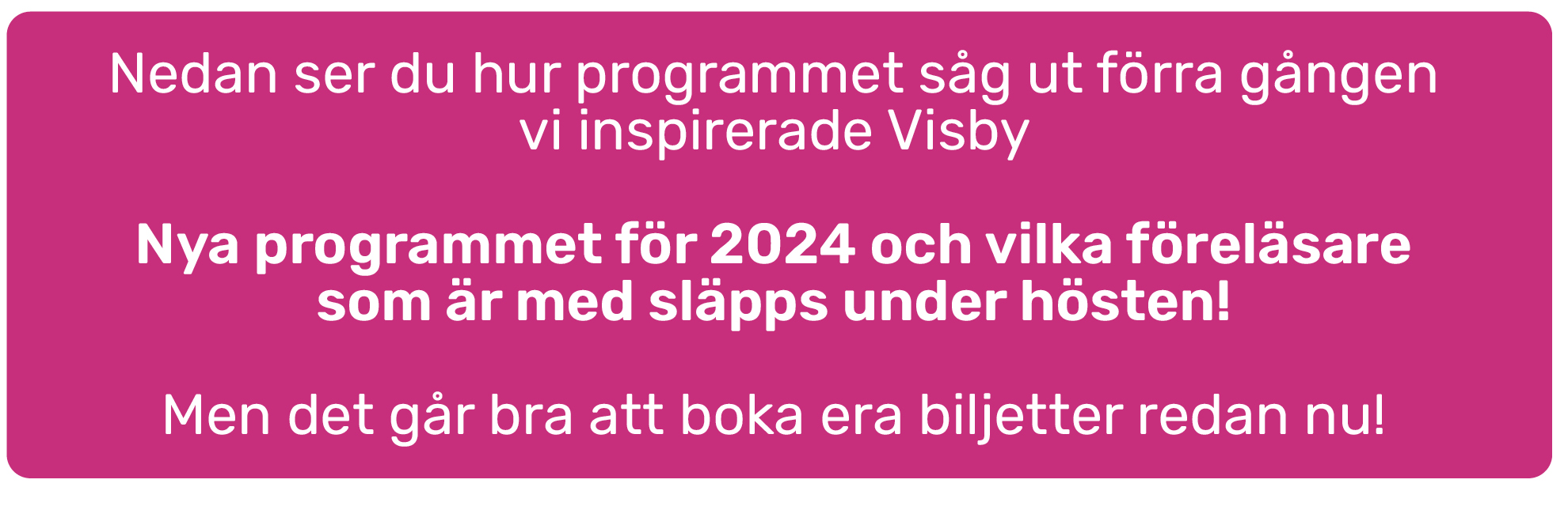 Stora Inspirationsdagen i Visby  teaser 2024