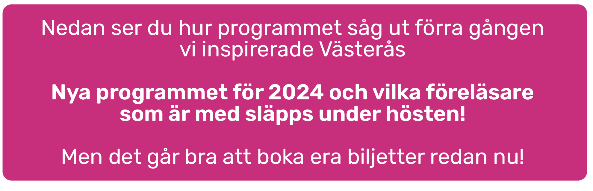 Stora Inspirationsdagen i Västerås teaser 2024