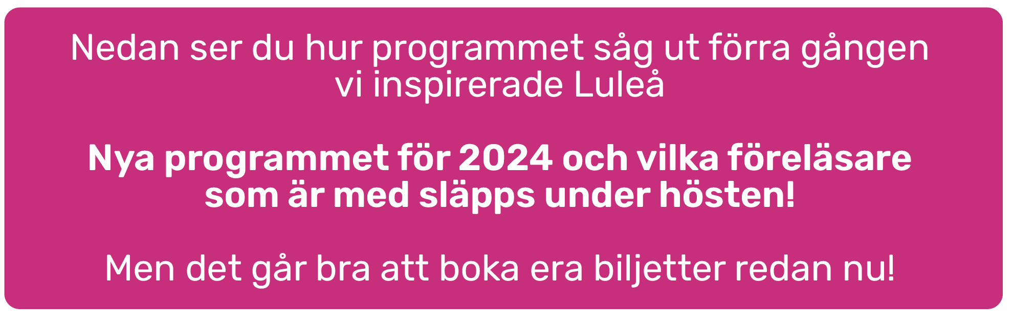 Stora Inspirationsdagen i Luleå teaser 2024